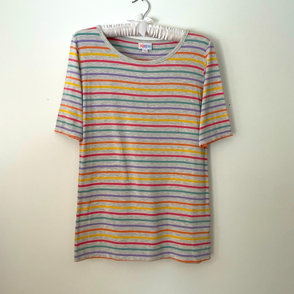 LulaRoe Striped Short Sleeve Tee